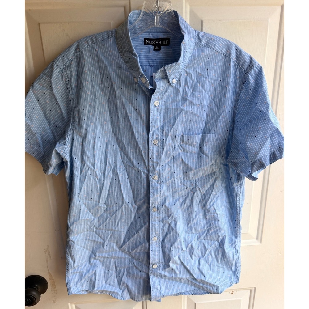 J. Crew NEW Men's Light Blue Striped Cotton Button Down Shirt Sz M